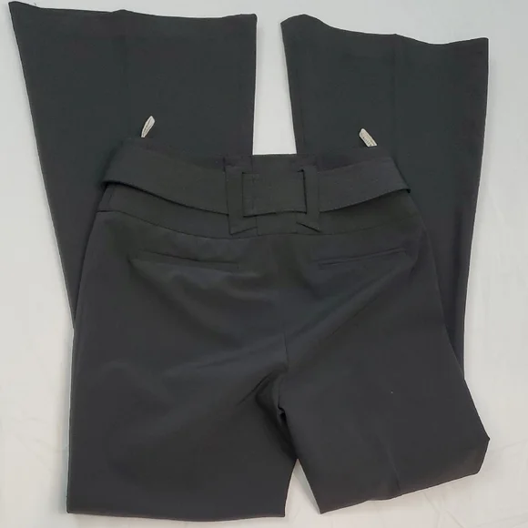 Karen Millen Black Boot Cut Flare Pants With Belt Office Trouser High Waist Sz 6 - Picture 8 of 14